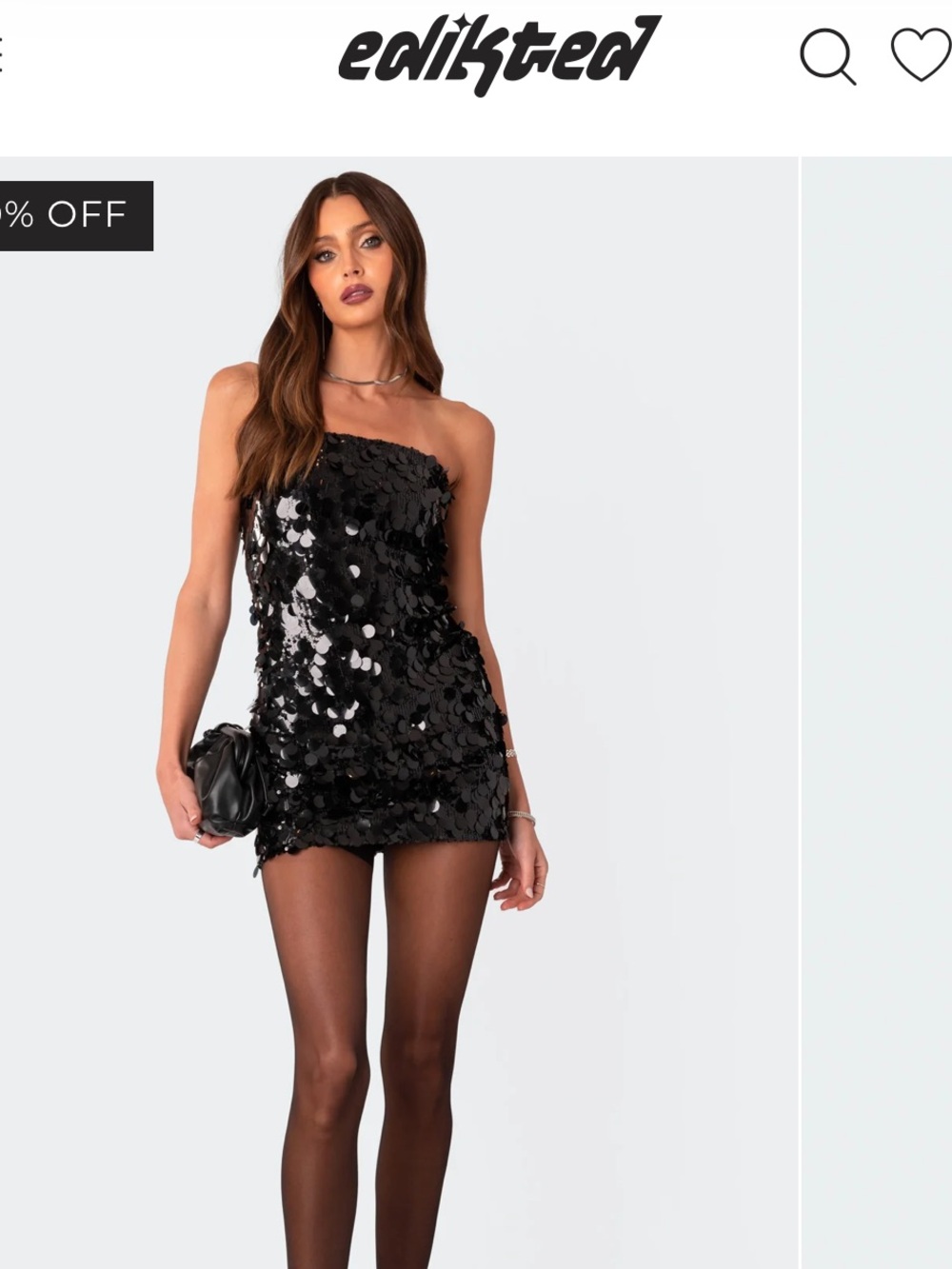 Edikted Black Sequin Mini Dress